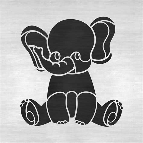 Baby Elephant Stencil Stencil Revolution