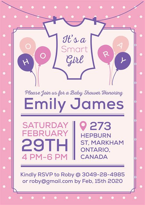 Baby Girl Invitation Templates