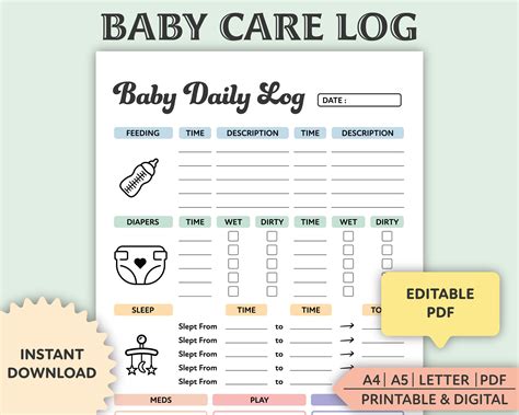 Baby Log Book Template