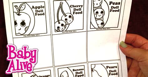 Baby Alive Food Packet Printables