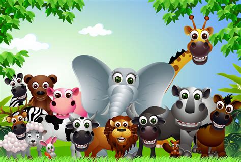 Baby Animals Cartoon Wallpaper