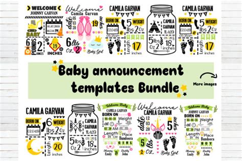 Download Baby Announcement Chart Bundle Cut Files