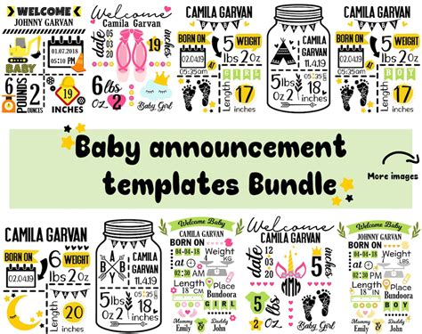 Download Baby Announcement Chart Bundle Files DXF Files