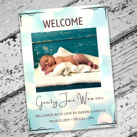 Download Baby Birth Announcement Card Frame Paper Files