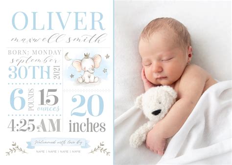 Download Baby Birth Announcement Card Frame Paper Printable