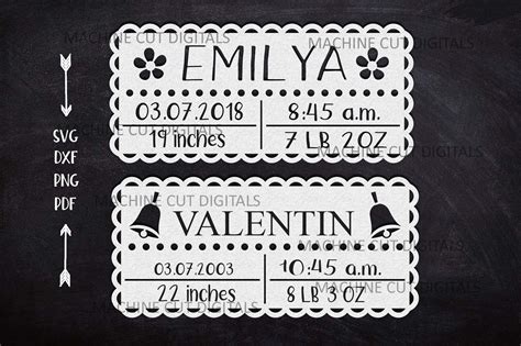 Download Baby Birth Announcement Card Paper Cut Files DXF Files