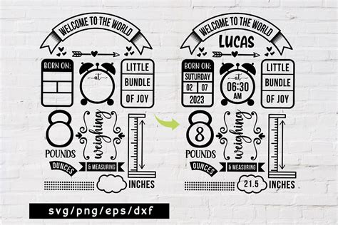 Download Baby Birth Announcement Template SVG File - SVG Design Commercial Use Free PSD Mockups