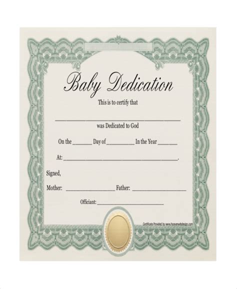 Baby Certificate Template - 11+ Free PDF, PSD, Vector Format Download