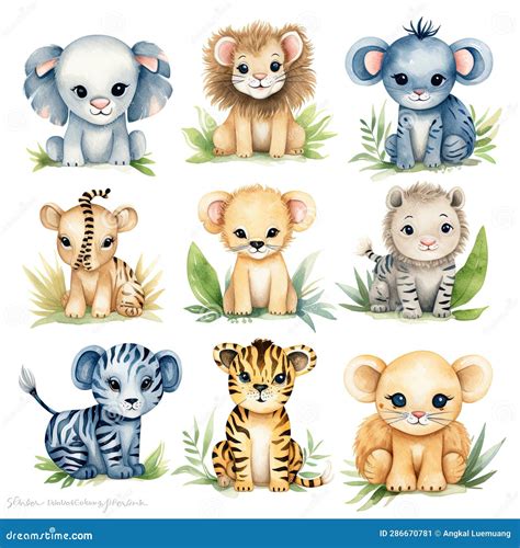 Baby Cute Wild Animals Drawing