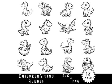 Download Baby Dinosaur Bundle Commercial Use DXF Files