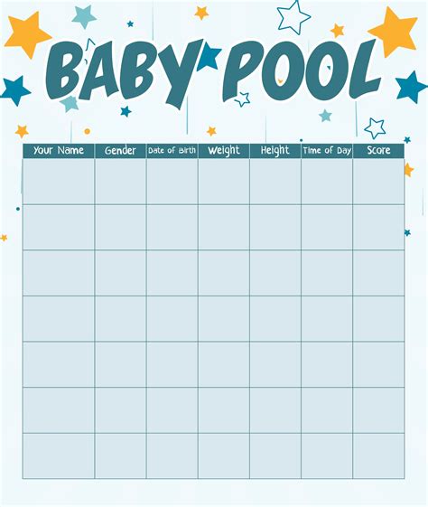 Baby Due Date Pool Template