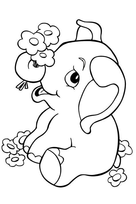Baby Elephant Coloring Pages