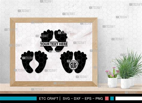 Download Baby Feet, Baby Feet Monogram Frame Commercial Use