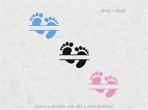 Download Baby Feet, Baby Feet Monogram Frame Cut Files