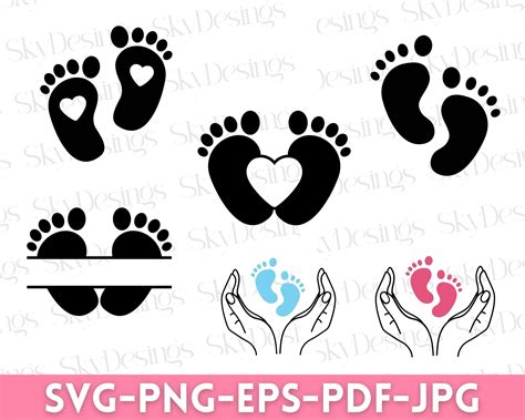 Download Baby Feet, Baby Feet Monogram Frame Printable