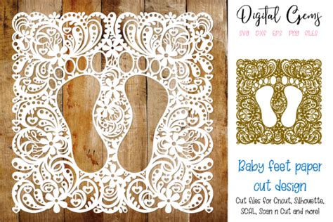 Download Baby Feet Paper Cut Design For Crafts