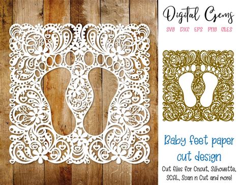 Download Baby Feet Paper Cut Design For Silhouette