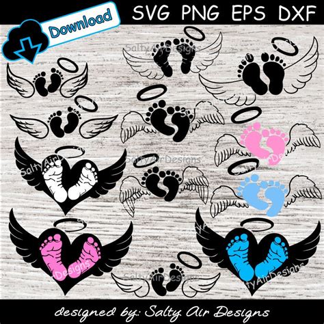 Download Baby Feet with Wings SVG File - SVG Design Cut Files