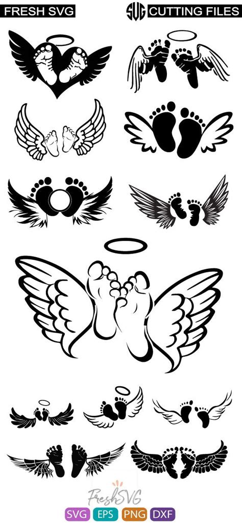 Download Baby Feet with Wings SVG File - SVG Design for Cricut Machine