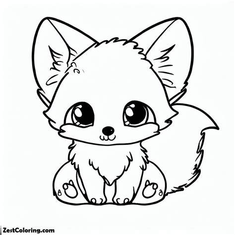 Baby Fox Coloring Page