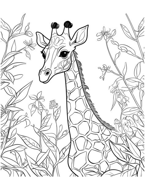 Baby Giraffe Jungle Coloring Pages