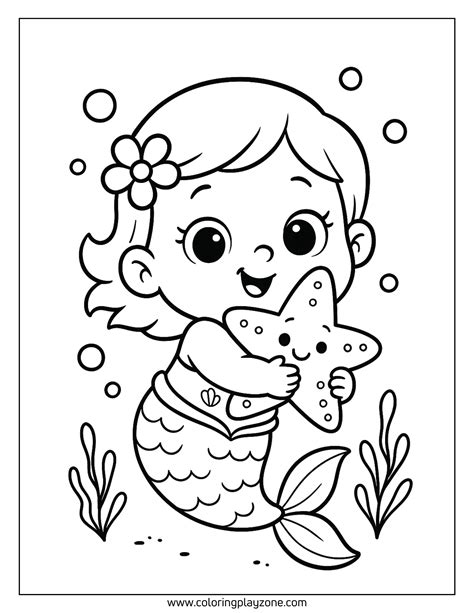 Baby Mermaid Coloring Pages Coloring Pages