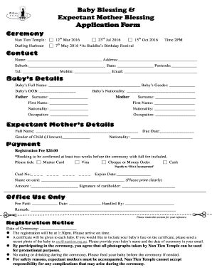 Baby Momma Application Form