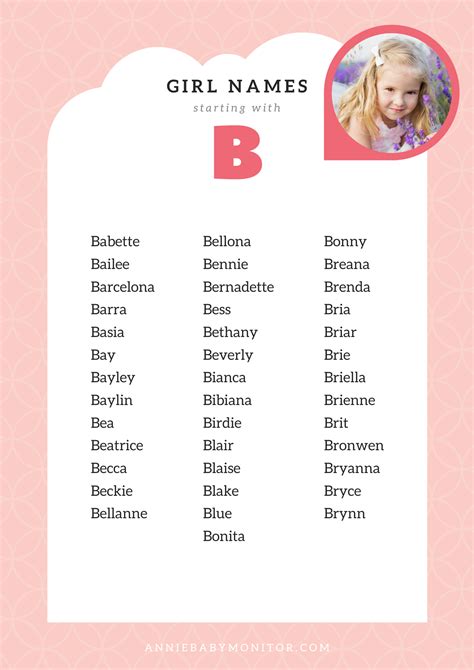 Baby Names That Start With B Girl Unique