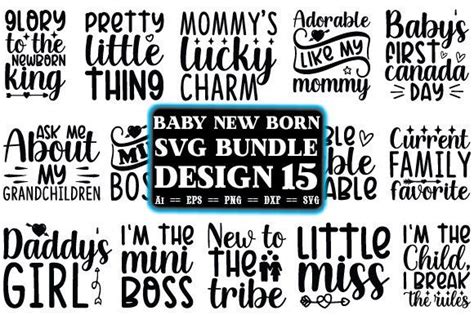 Download Baby New Born SVG Bundle Files For Crafts