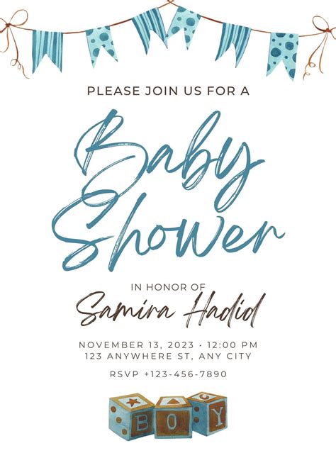 Free Baby Shower Invitation Templates Microsoft Word Of Free Printable