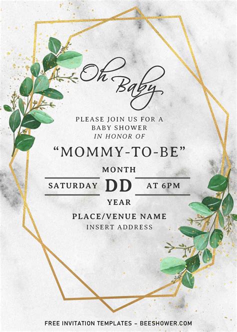 12 Free Editable Baby Shower Invitation Card Templates