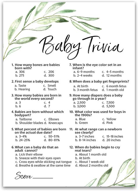 Baby Trivia Questions Funny