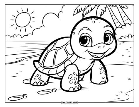 Baby Turtle Coloring Pages