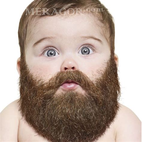 Baby With Beard And Mustache