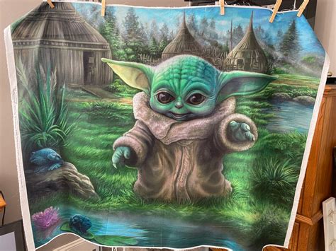 Baby Yoda Quilt Panel