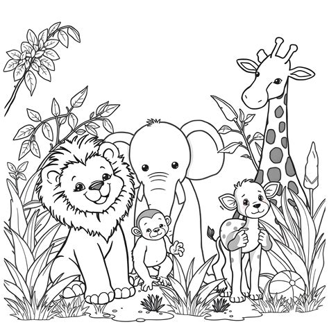 Baby Zoo Animal Coloring Pages