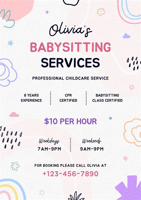 Free Free Simple Babysitting Flyer Illustrator, Word, PSD, Publisher