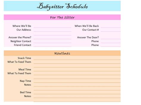 Nanny Log Infant Etsy in 2021 Newborn schedule, Babysitting