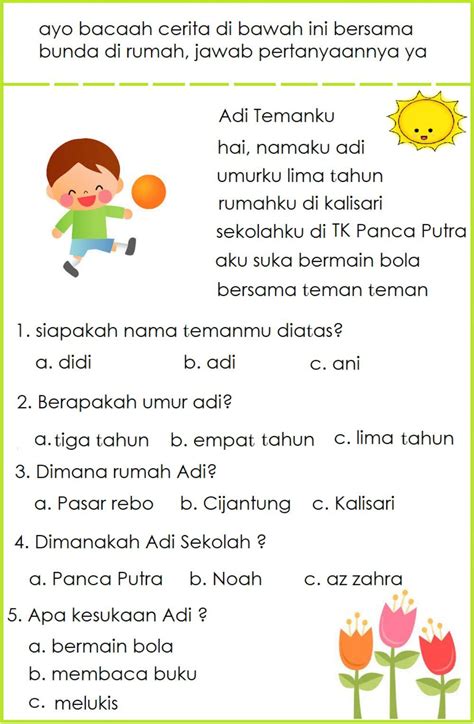 Bacaan dan Soal Kelas 1 SD Indonesia