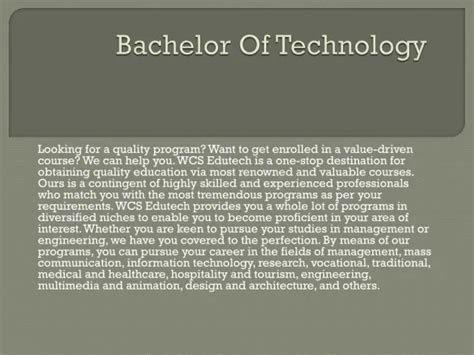 Bachelor Of Technology