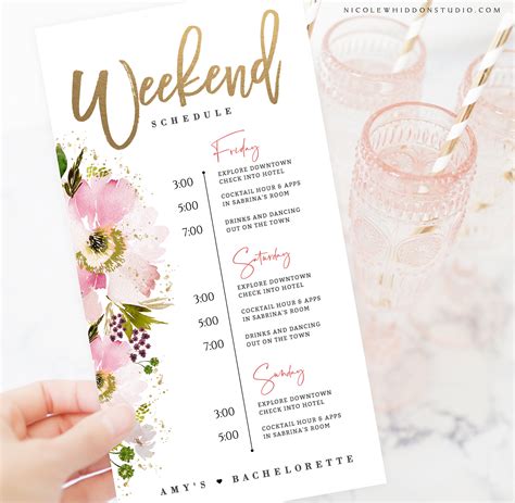 Bachelorette Itinerary Templates Free