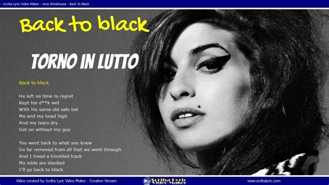 Amy Winehouse Back to Black Testo, Traduzione, Video, Immagine con