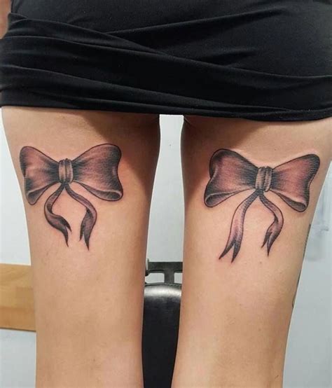 Back Of The Leg Bow Tattoos