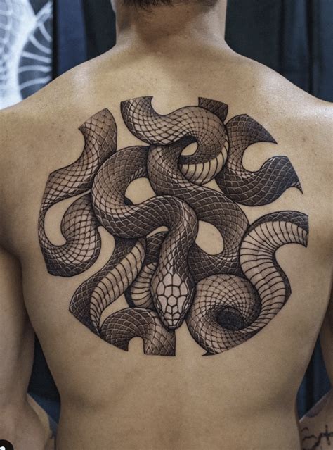 Back Tattoo Snake