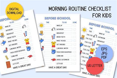Back To School Printable Morning Task Charts