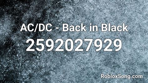 Back in black - Roblox ID
