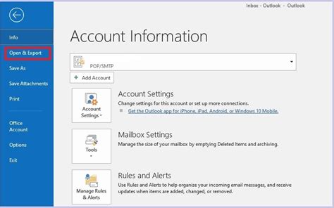Back up your emails on Outlook Web