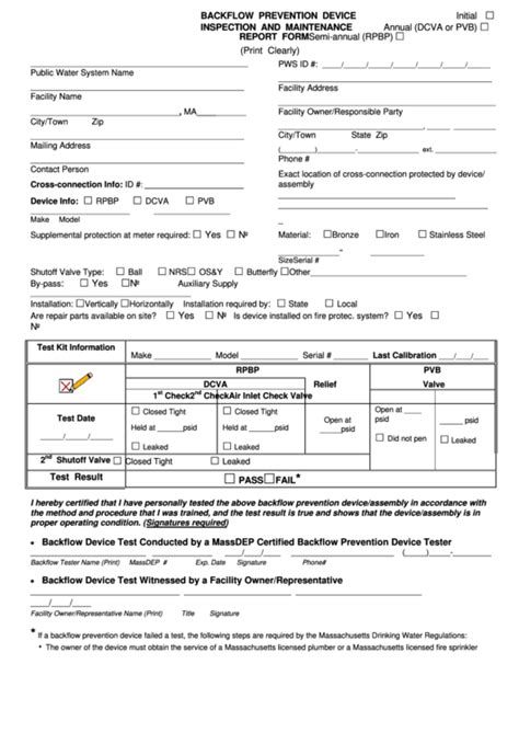 Backflow Prevention Device Inspection