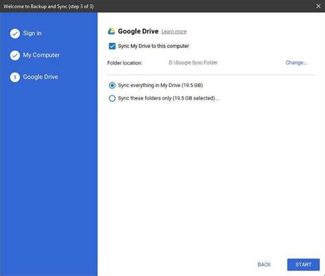 Backing Up Specific Files On Google Backup &amp; Sync