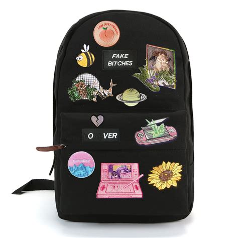 some of my badges Aesthetic backpack, Outfit accessories, Backpacks